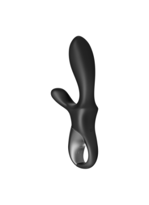 Vibromasseur rabbit noir USB, chauffant et connecté Heat Climax+  Satisfyer - CC597791